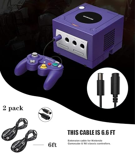 Miniatura 6 de SNLLMZI WiiGamecube - Cable de extensión para controlador Wii Gamecube GCN 2 unidades