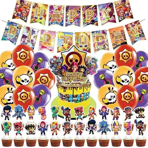 Huangzd 44 Piezas Globos de Cumpleaños Braw Stas Niño, Decoracion Cumpleaños Globos Braw Stas , Globos Cumpleaños Infantil, Set Globos para Fiesta de Decoracion Cumpleaños Niños (A) | Ya disponible en tu tienda friki favorita! En mundofriki.es!