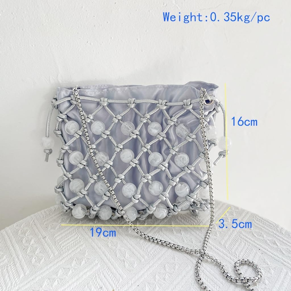 ユニークな魅力的な汎用ビーズショルダー財布のイブニングバッグを持つ女性のためのトレンディなPUパールズビーズクロスボディ