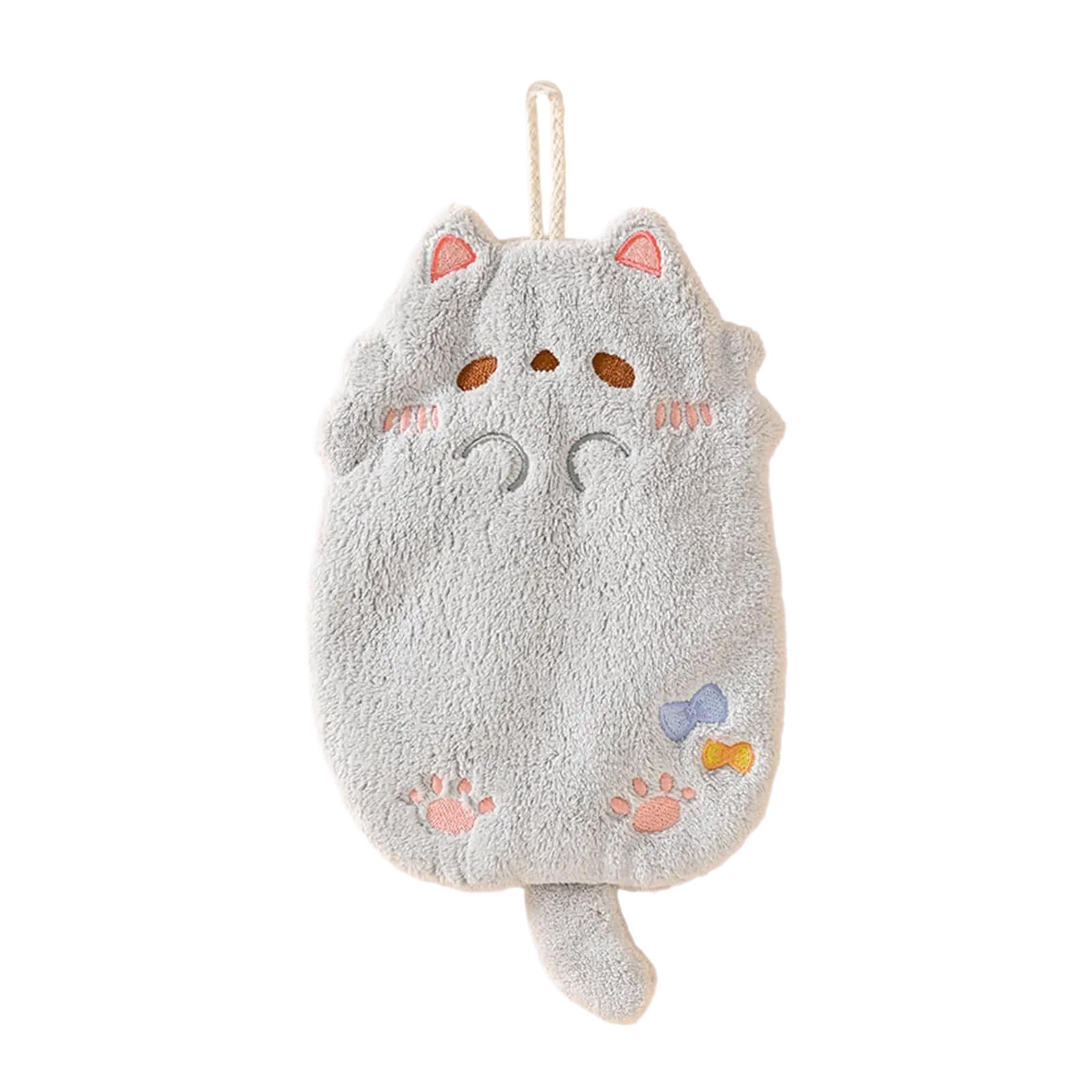 Buxuaaaa Lovely Cartoon Tanuki Hanging Towel Absorbent Thick Cloth Hand Towel for Kitchen and Bathroom Use Soft Towels