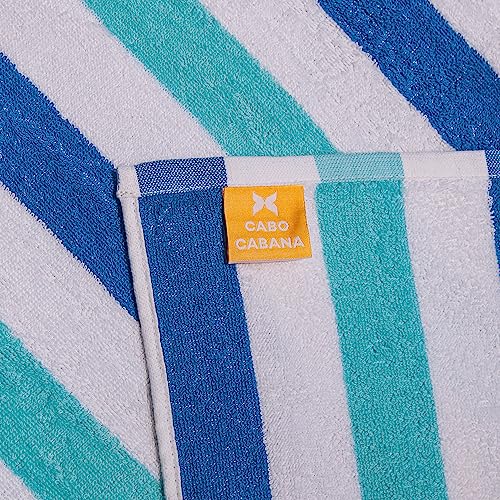 Arkwright Llc CC-CABOCABANA-NV/BL Arkwright Cabo Chaise Lounge Cover - Pack Of 2 - Striped Soft Cotton Cabana Towel thumb #2