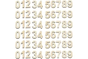 Premium 3 Inch Wooden Number Unfinished DIY Kits (60 Pcs)