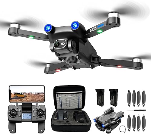 Dynoson Drone GPS con cámara HD 4K para adultos principiantes, 2 baterías para 40 minutos de largo tiempo de vuelo, transmisión 5G FPV y dron GPS de