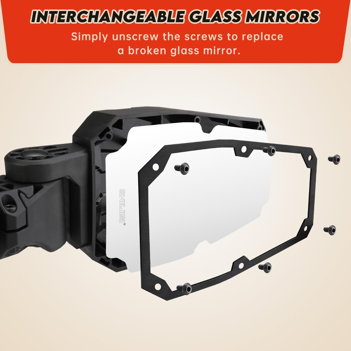 UTV Side Mirrors,UTV Mirror Automatic Folding and Resetting in The Event of Collision,Fits 1.5"-2"Roll Bars Compatible with Polaris RZR,Can Am X3, Honda Pioneer, Kawasaki Mule, Cfmoto Zforce - Image 6