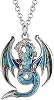BONSNY Enamel Fantasy Dragon Necklaces Pendant for Women Jewelry Lucky Symbol 18 Blue