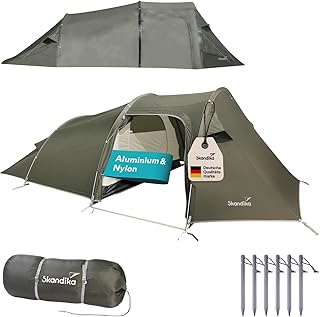 Skandika Trekkingzelt Oteren/Vatn | Camping Zelt für 2-3 Personen, Ultraleicht, kleines Packmaß, wasserdicht, 3000 mm Wassersäule, Tunnelzelt | Trekking, Wandern, Angeln, Outdoor