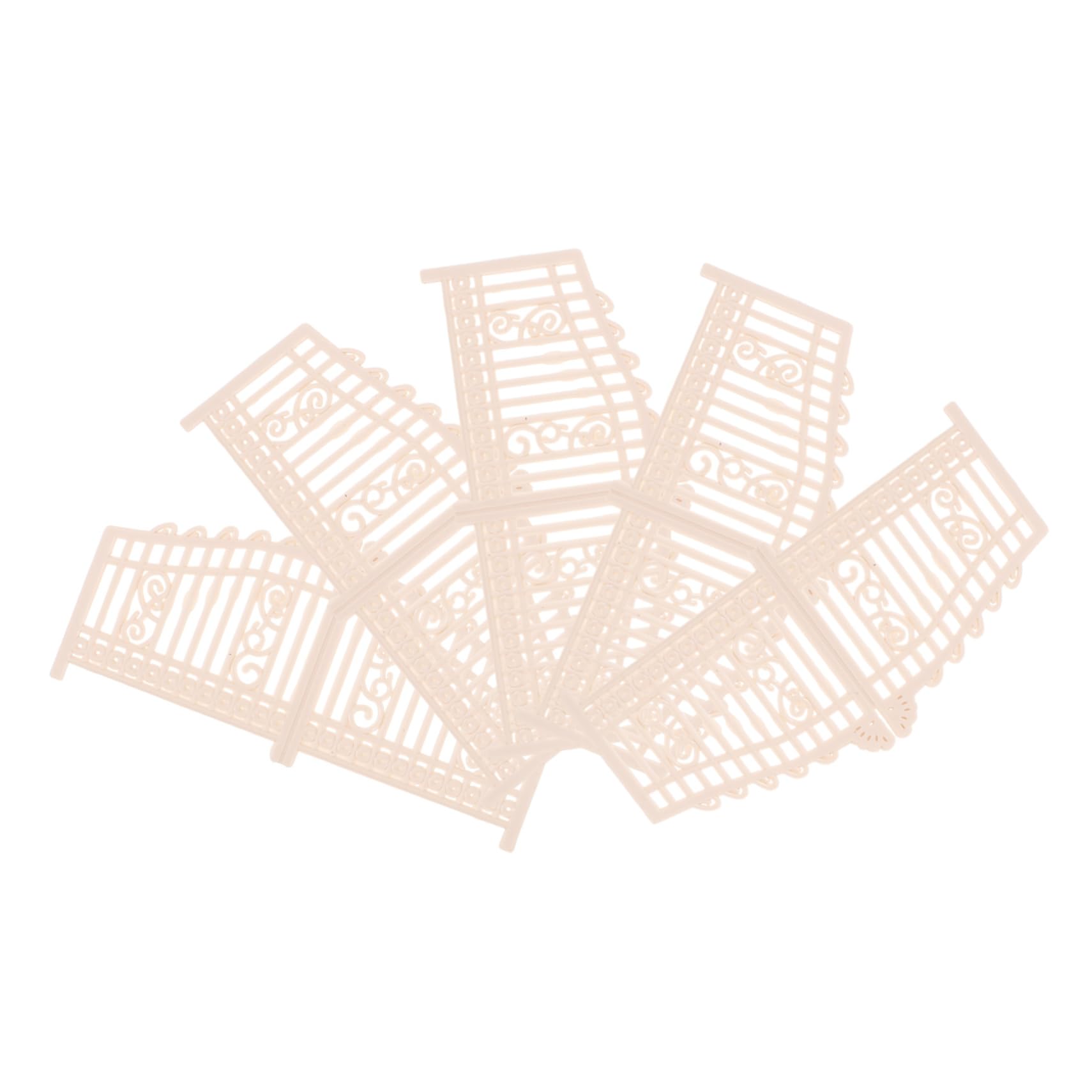 Cancello Miniatura da Giardino Beige in Plastica 5 Pezzi | Casa in Scala e Micro Paesaggi Fai da Te, Struttura Flessibile, Adatto a Decorazioni per Ragazzo Ragazza