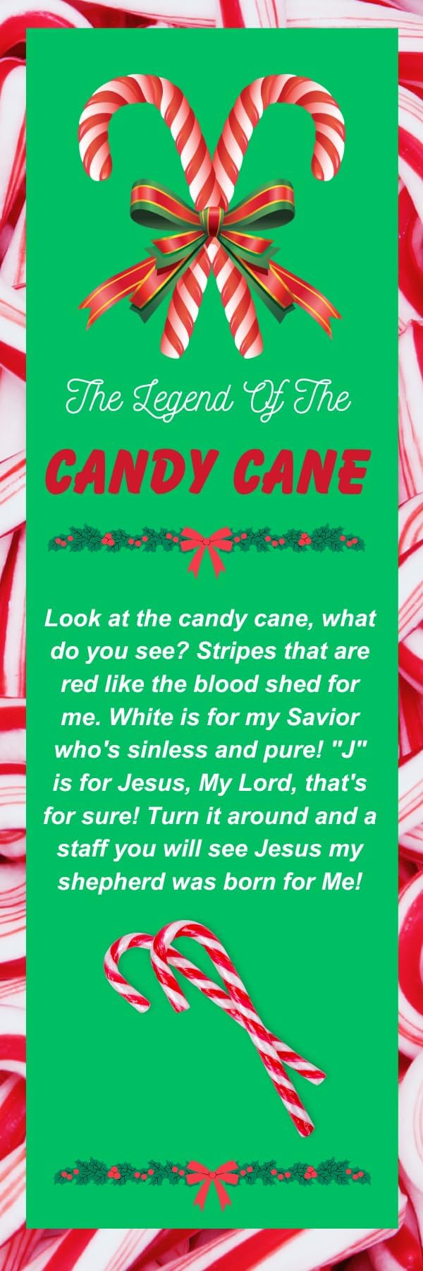 Legend of The Candy Cane Christmas Bookmarks (Pack of 50)