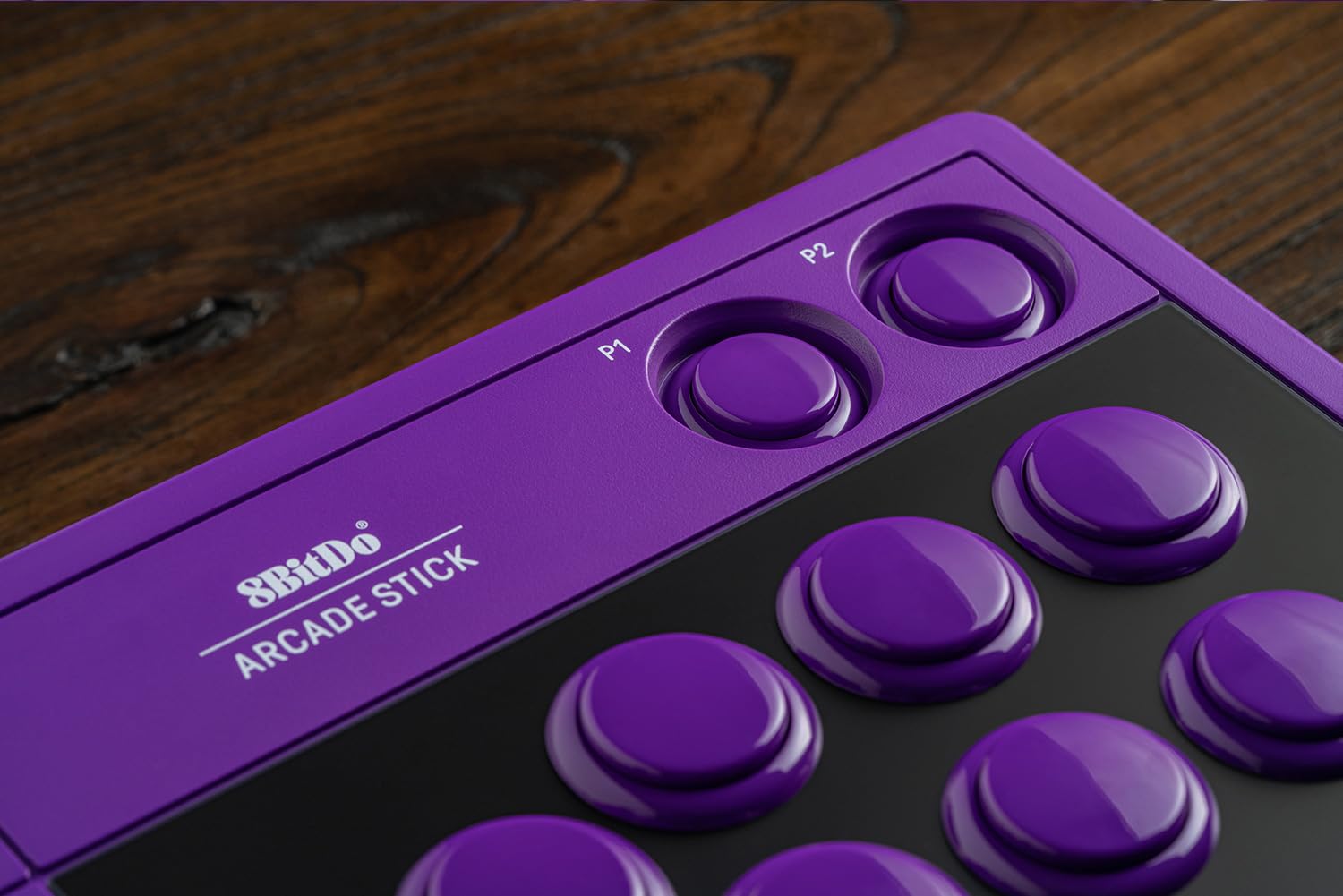 8Bitdo Arcade Stick for Switch/Switch 2 & Windows PC, Wireless Bluetooth, 2.4G Adapter & Wired USB-C Arcade Fight Stick, Dynamic Button Layout, Macro Buttons, Turbo Functionality - Purple