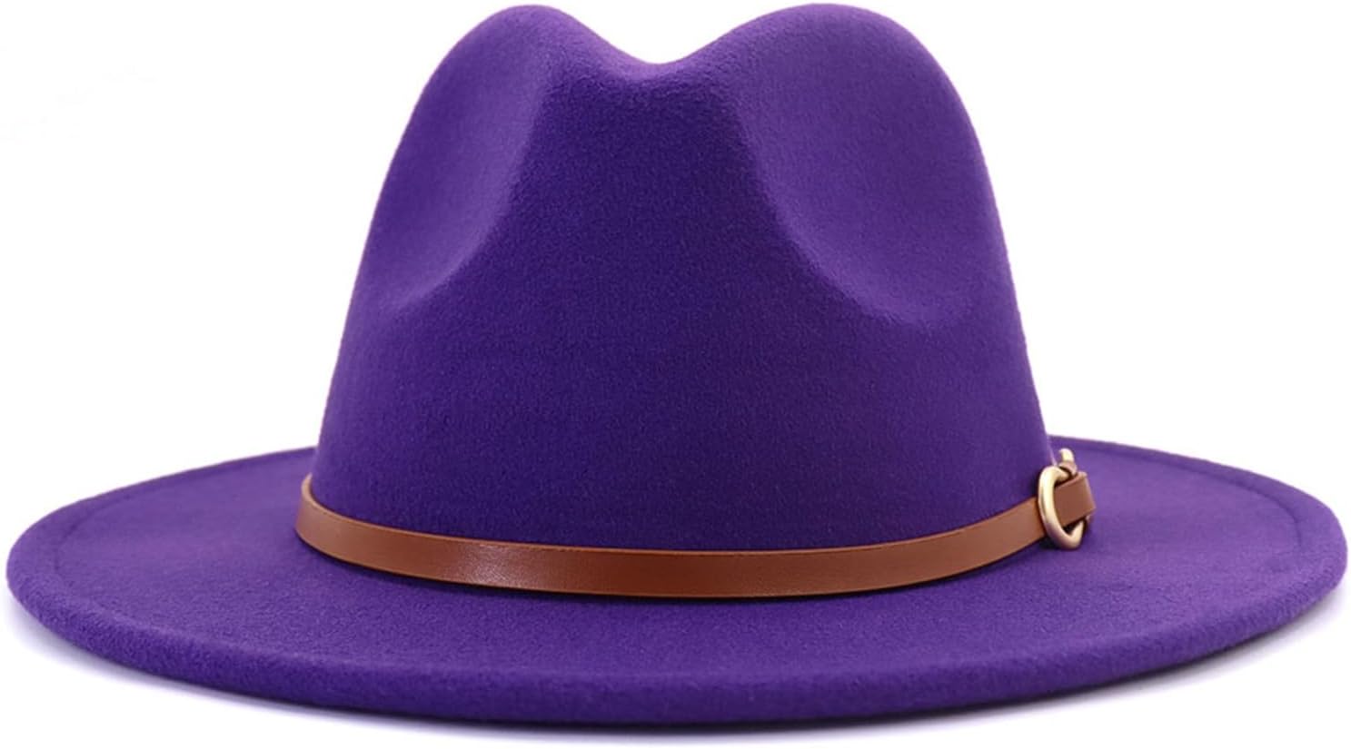 Fedora Hats for Men Women Felt Jazz Hat Wide Brim Panama Hat with Belt Buckle