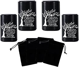 Small Urns for Ashes Set of 4 2.7 inch High Aluminium Mini Urns, Cremation Urns for Human/Pet Ashes, Ashes Holder, Small Keepsake urns-A Limb has Fallen from Family Tree That say Grieve not for me