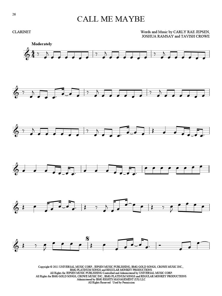 101 Hit Songs: Clarinet