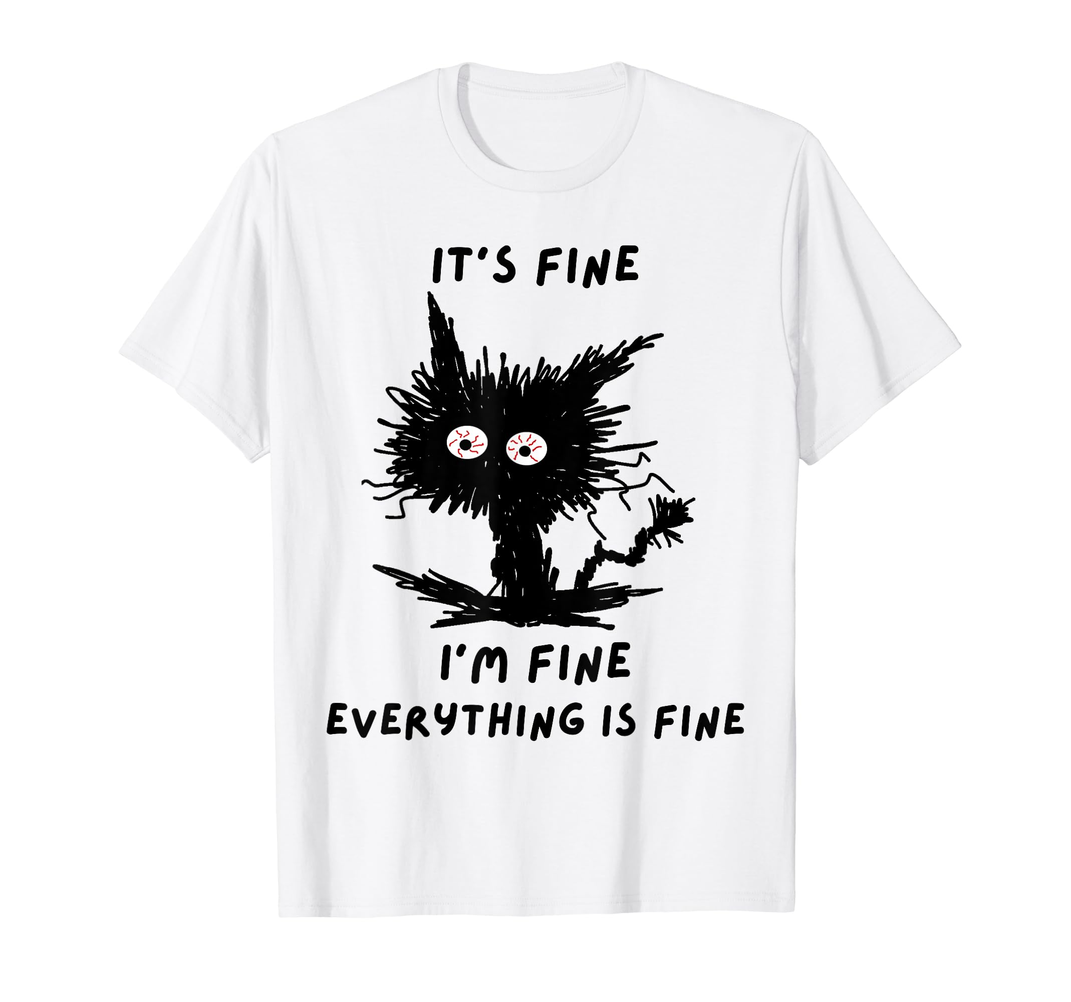 Its fine I'm fine funny coffee cute sarcastic black cat T-Shirt