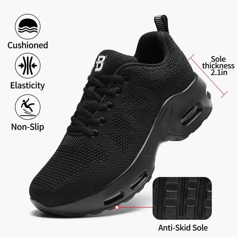 Womens Orthopedic Trainers Running Shoes Air Cushion Athletic Sports Lightweight Walking Sneakers Mesh Breathable Ladies Nursing Work Arch Support Plantar Fasciitis Jogging Shoes - Image 4
