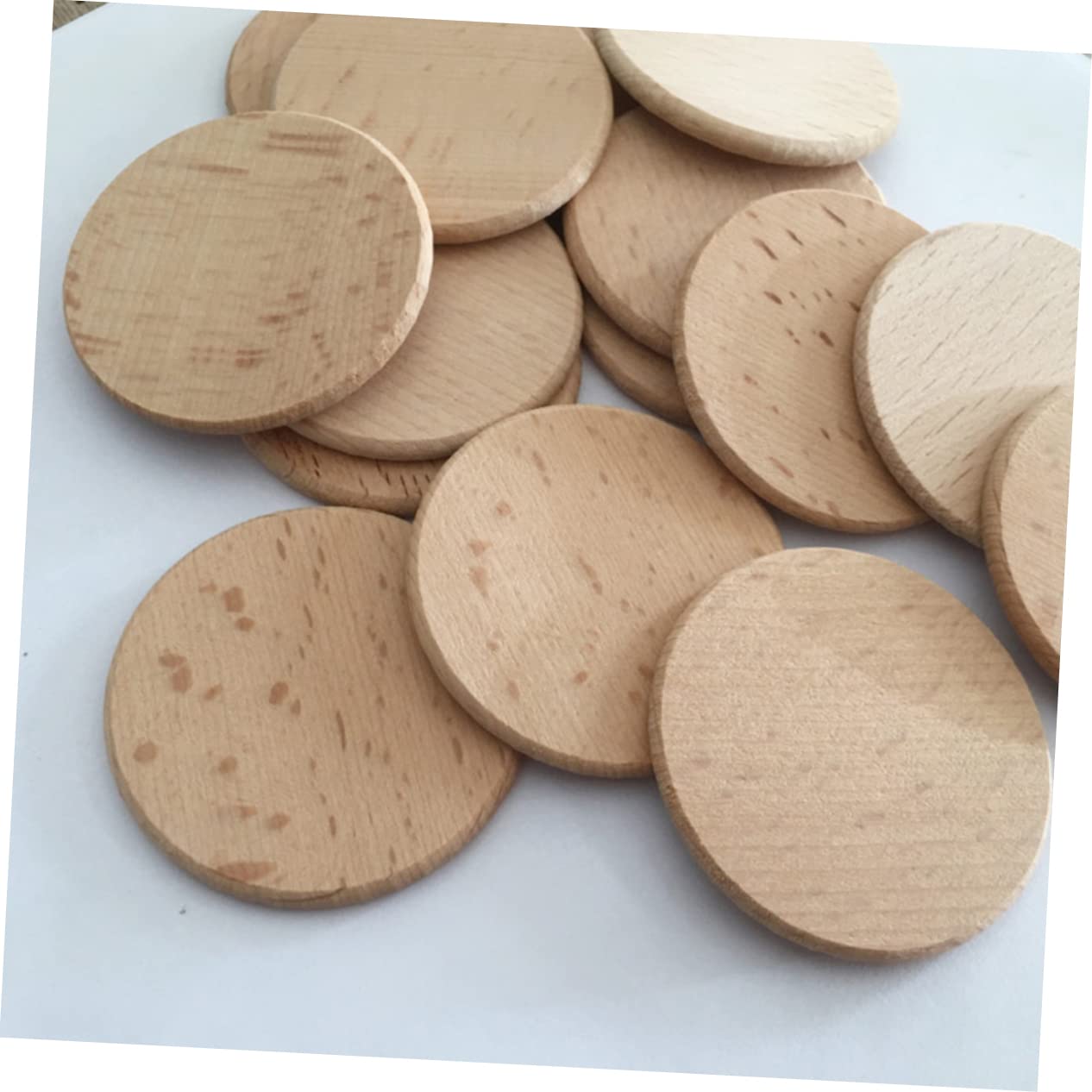 120 Stück 3, 8cm Runde Holzscheiben ohne Loch zum Basteln | Unbehandelt, Naturfarben, für Selbstgemacht Malerei, Geeignet für Hochzeitsdeko und Christbaumschmuck