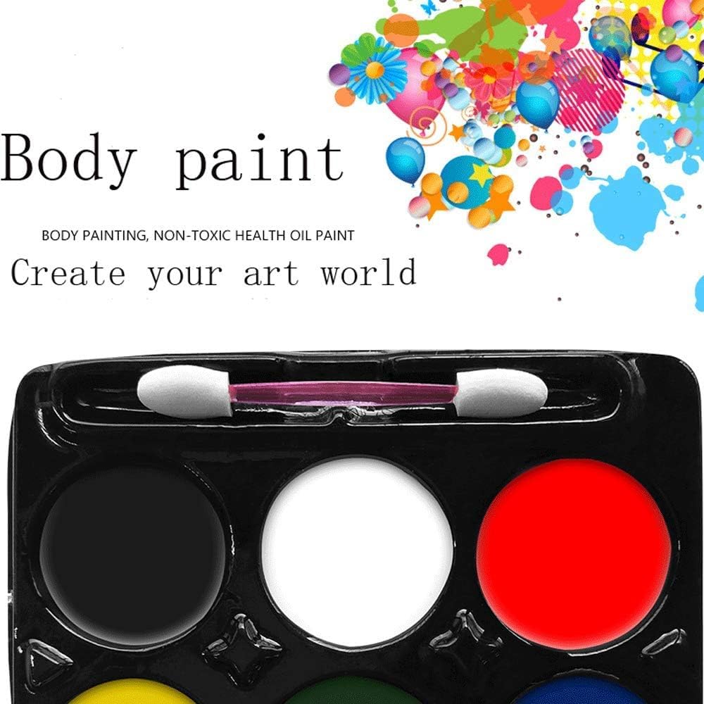 PartySanthe Face Painting Kit 6 Colors,Dress up face color Ideal for Halloween, Festivals, Birthday Parties, Cosplay - 1pc 2