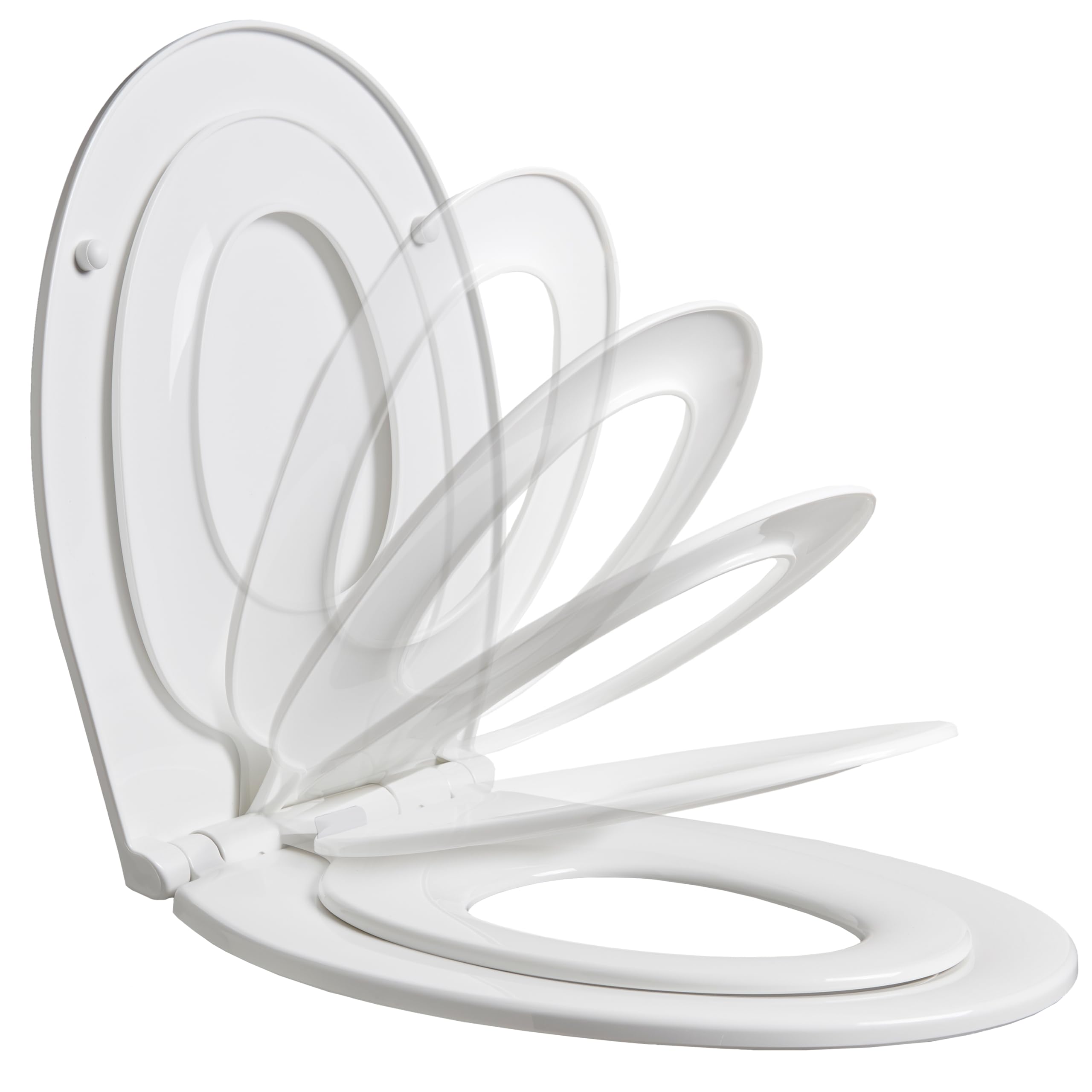 Deva White 2-In-1 Family Toilet Seat, Built-In Child Seat, Soft Close, O Shape
