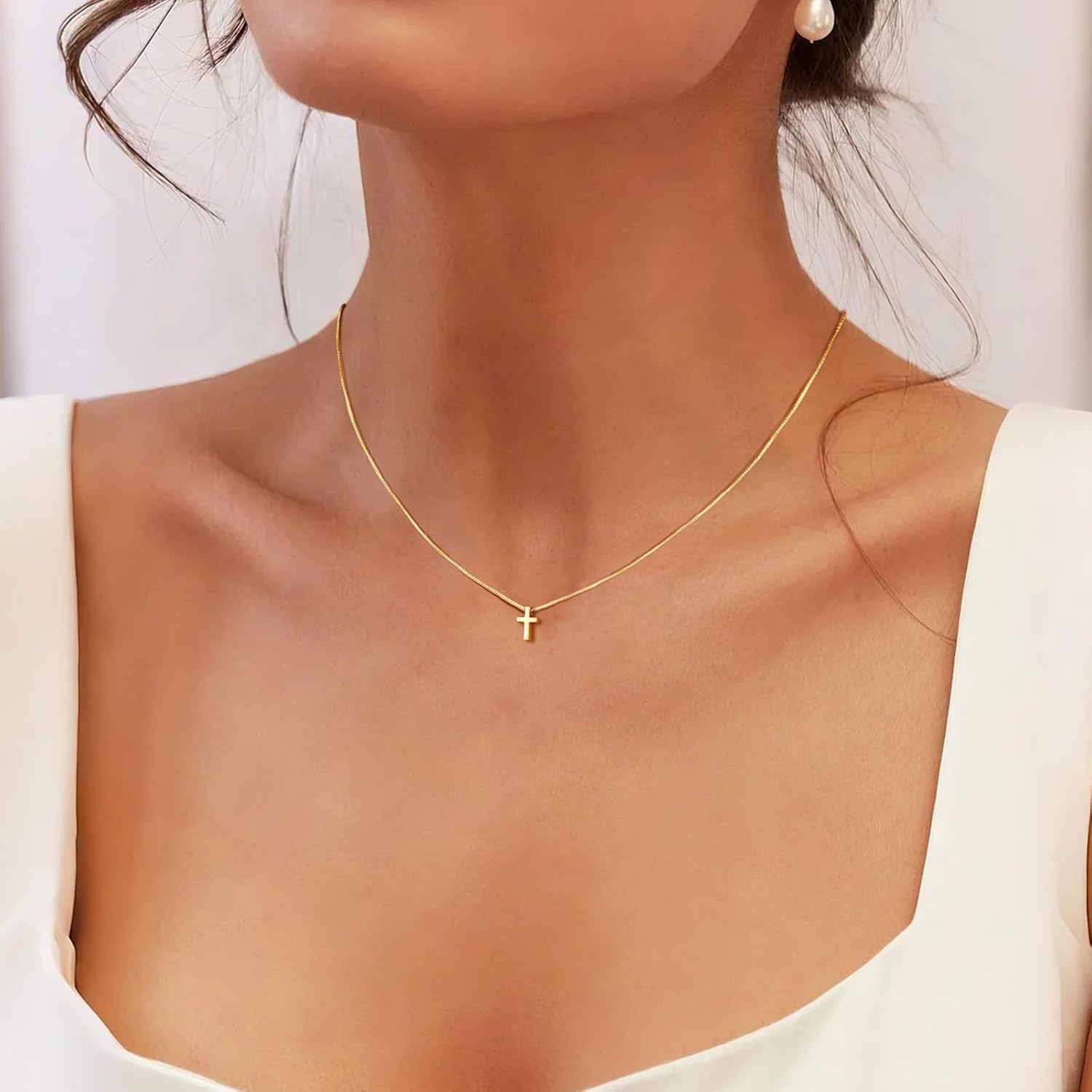 Cross Necklace for Women Girls, Dainty 14K Gold Liberia Ubuy