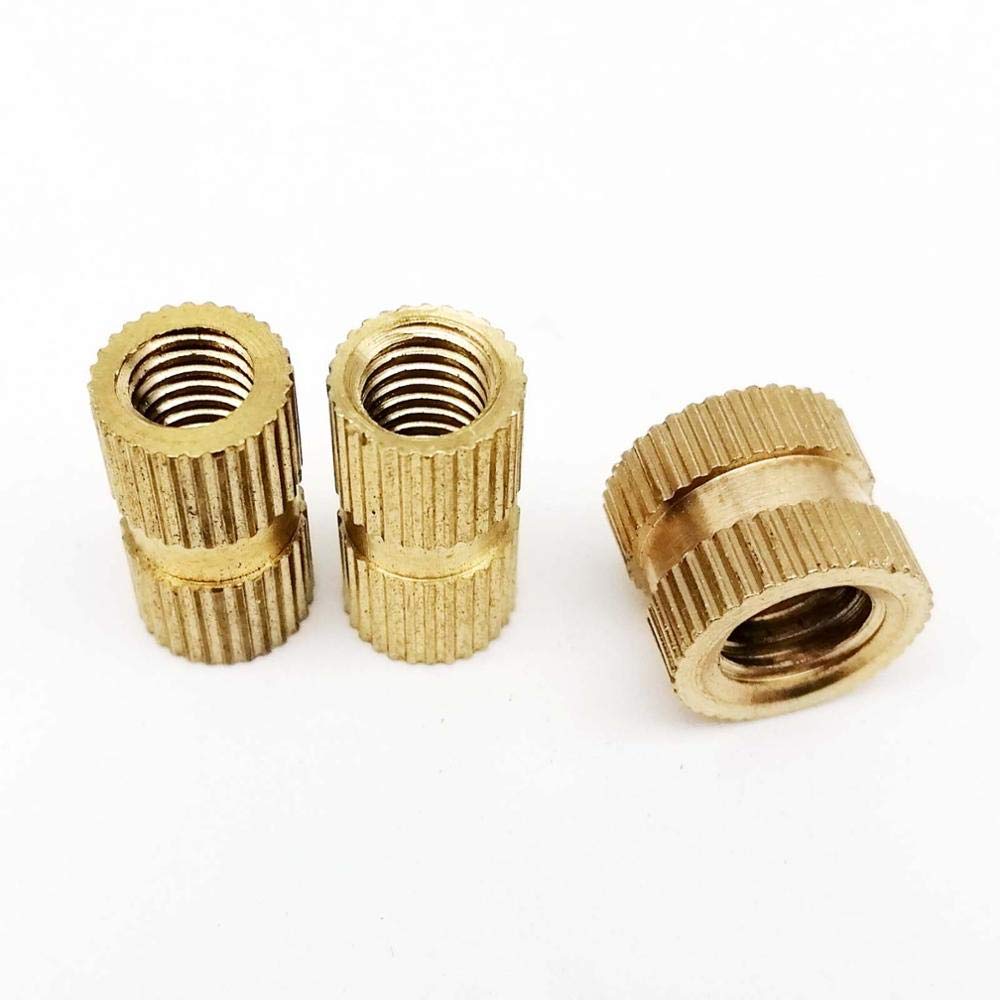 Dadi con inserti in ottone massiccio M2 M2.5 M3 M4 M5-25/50 pezzi Dadi zigrinati con filettatura metrica for progetti fai da te(25pcsxM5x7.2mmx4mm)