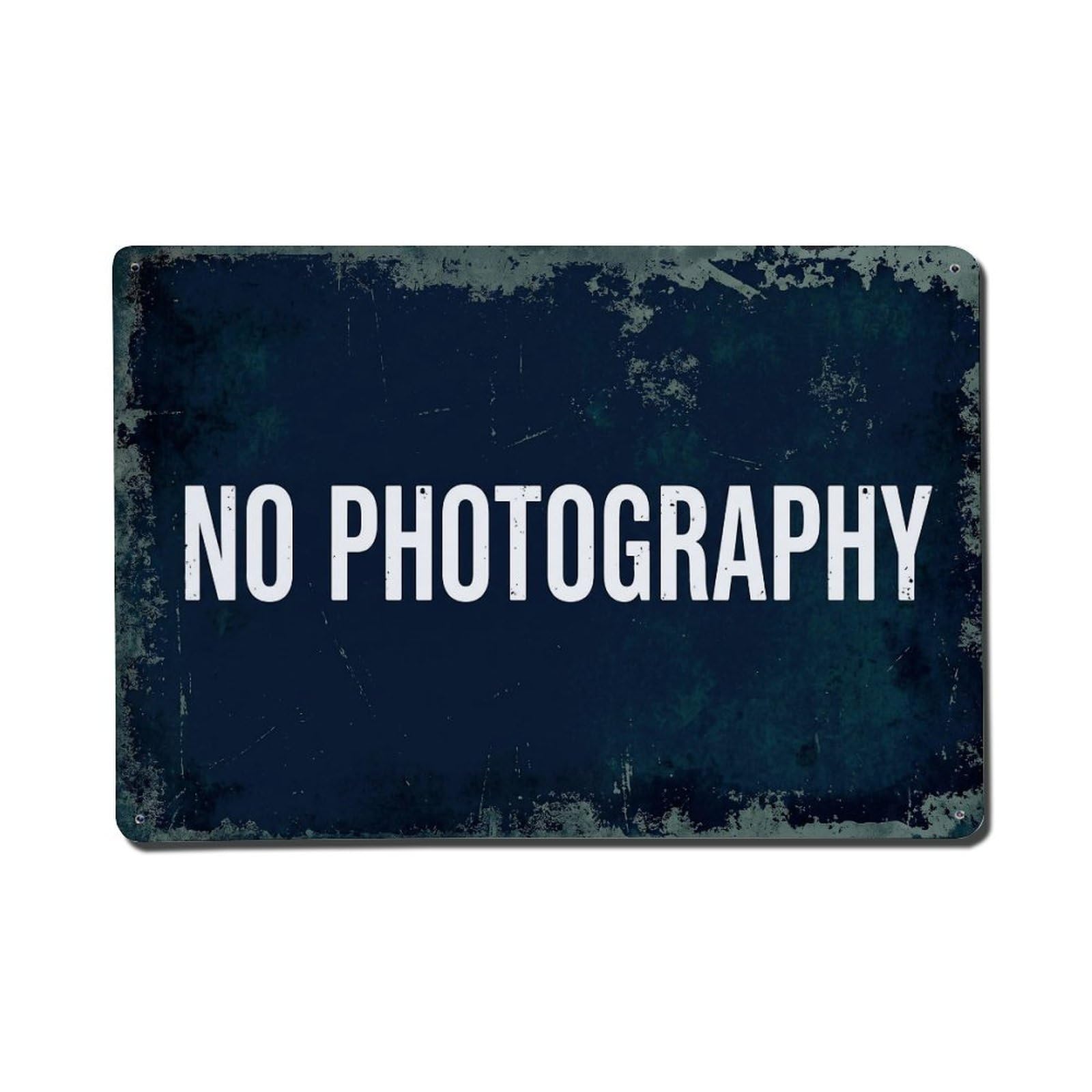 Vintage No Photography Metal Tin Sign