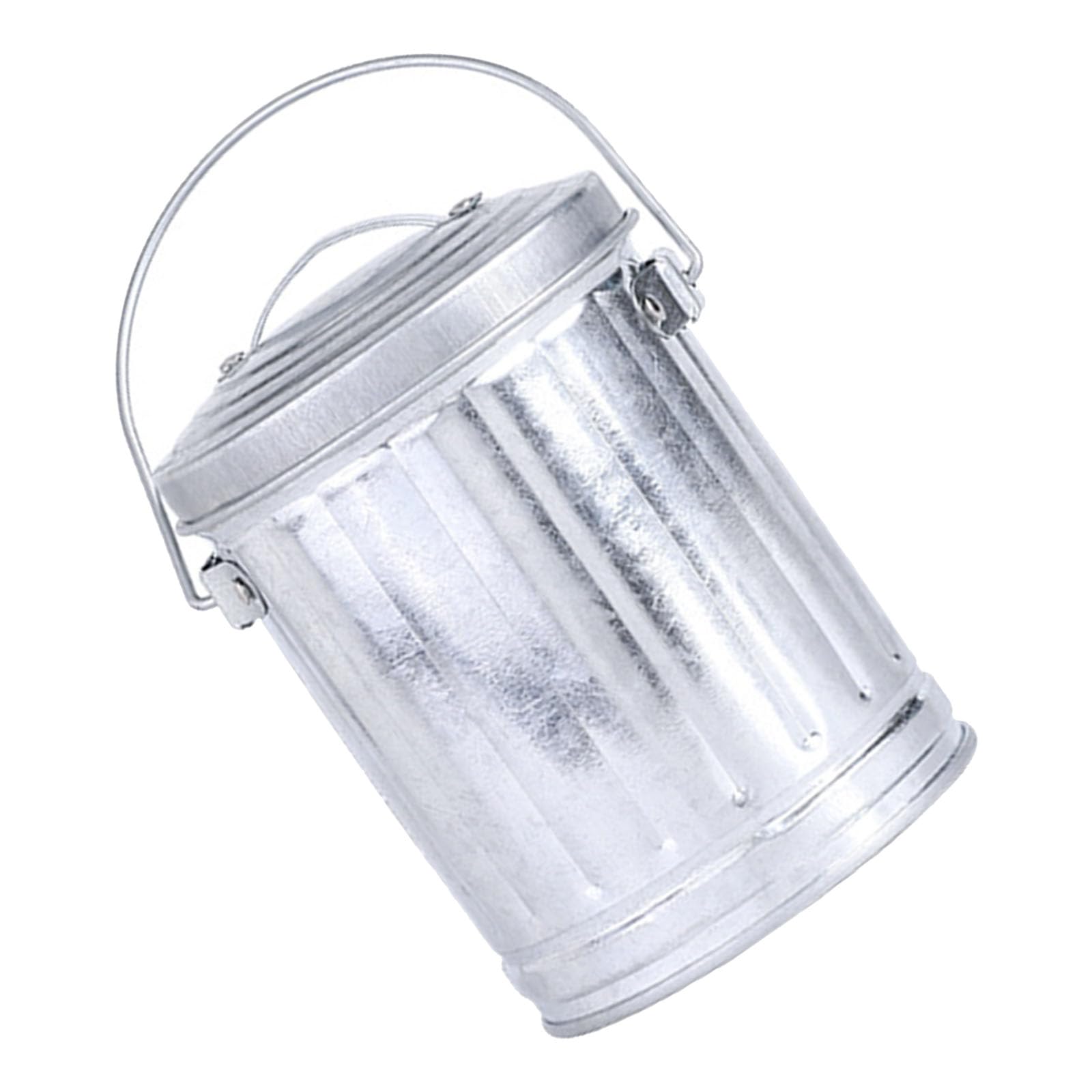 Xjdzineq Simple Galvanized Iron Ashtray with Lid for Home and Bedside Use Desktop Trash Bin Ashes Holder Practical Galvanized Iron Ashtray