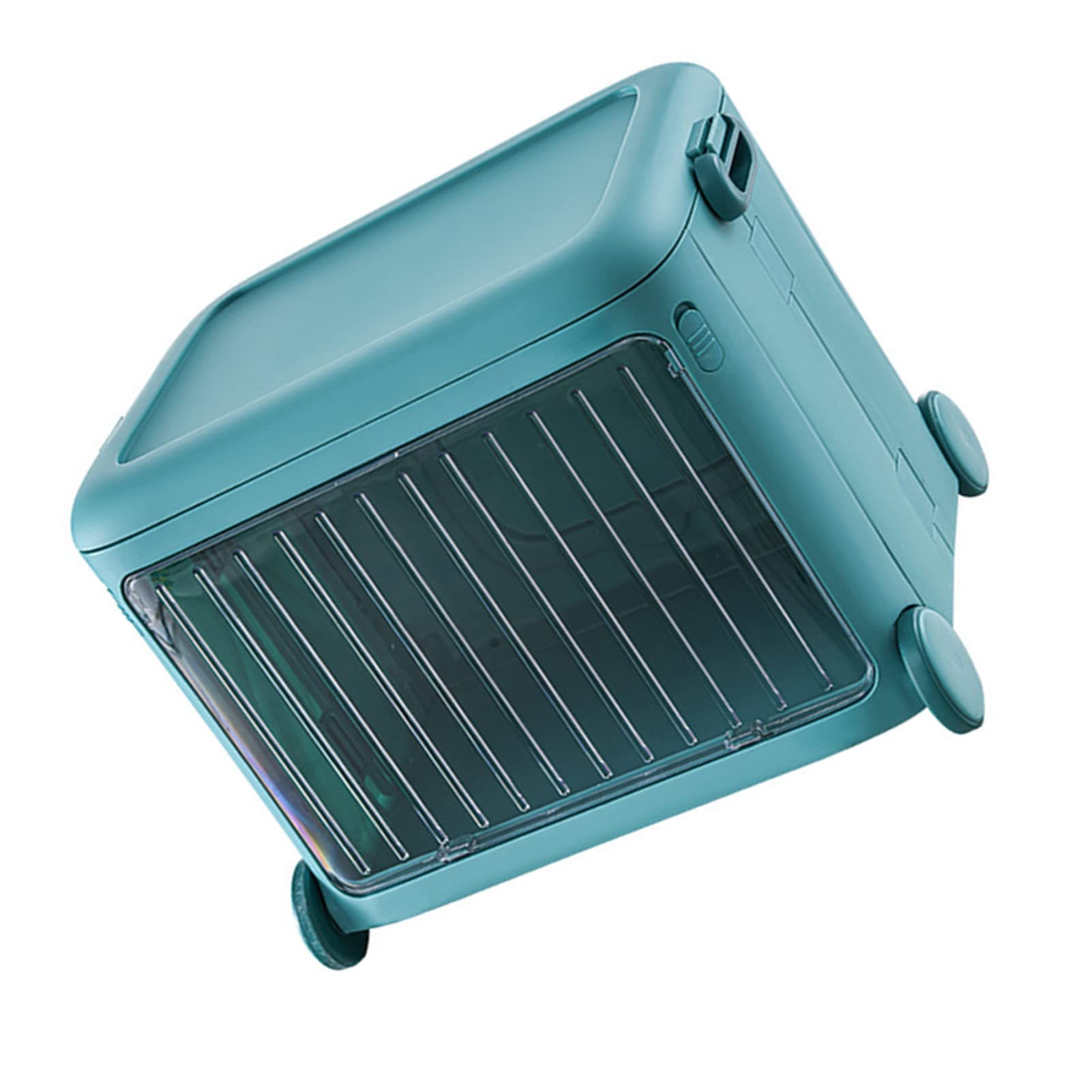 Cryfokt Contenitori Impilabili per Bambini Trasparenti e Mobili per Giocattoli, Libri, Snack - Contenitori in Plastica Resistenti e Pieghevoli con Ruote, Set da 1 (BLUE)