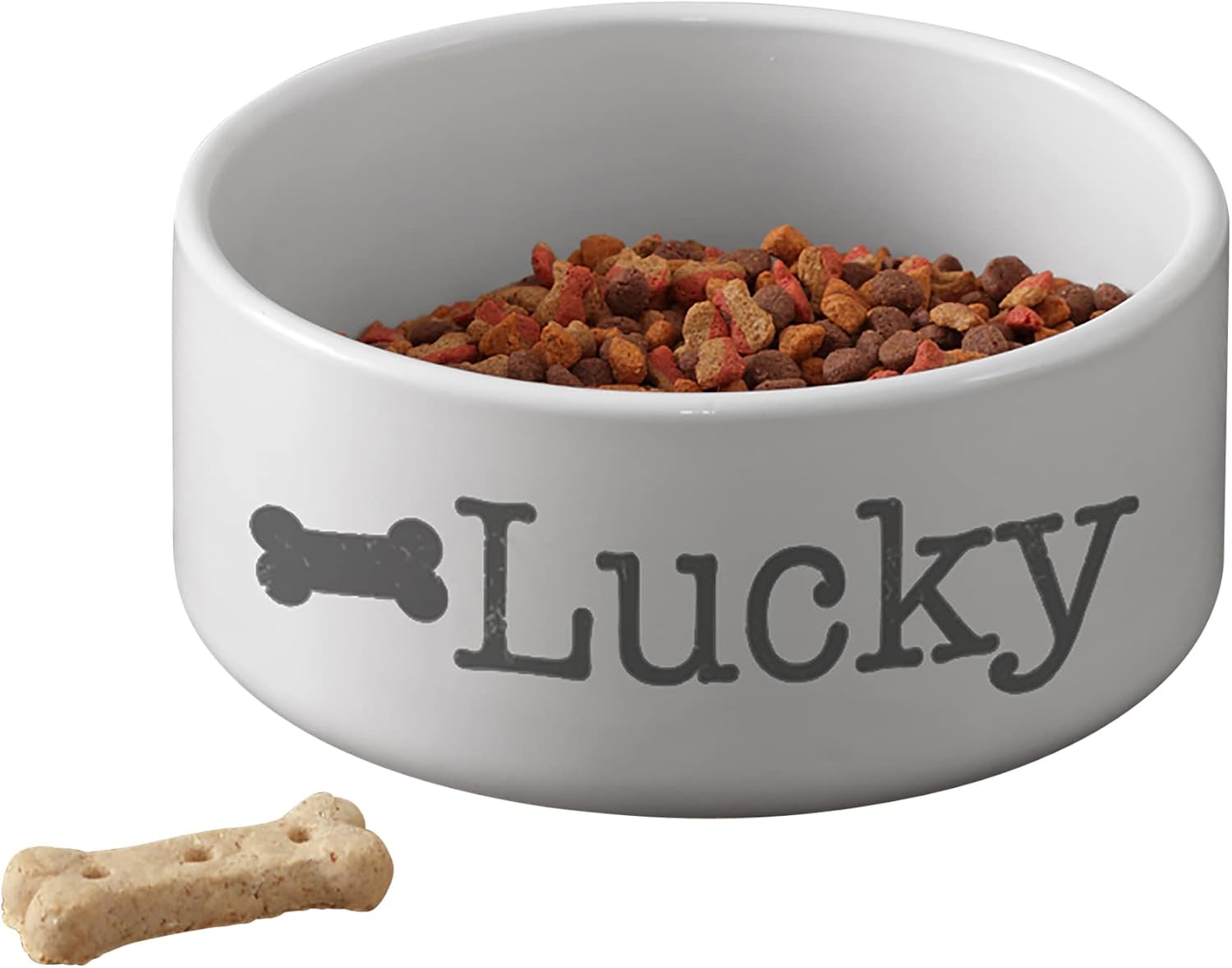 Personalization Universe Pet Initials Ceramic Pet Bowls - Customizable with Name or Initials, Heavy Duty, Dishwasher Safe, 38 fl oz, 7 Colors Available