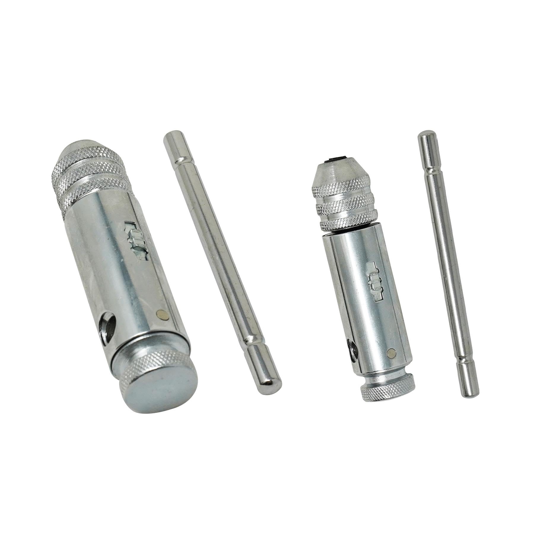 Dapetz Silver ® 2 Pieces Adjustable Ratchet Tap Wrench M3-M8/ M5-M12 Reversible Tap Holder T-Shaped Handle Threading Wrench Hand Machine Screw Tapping Thread Metric Tool