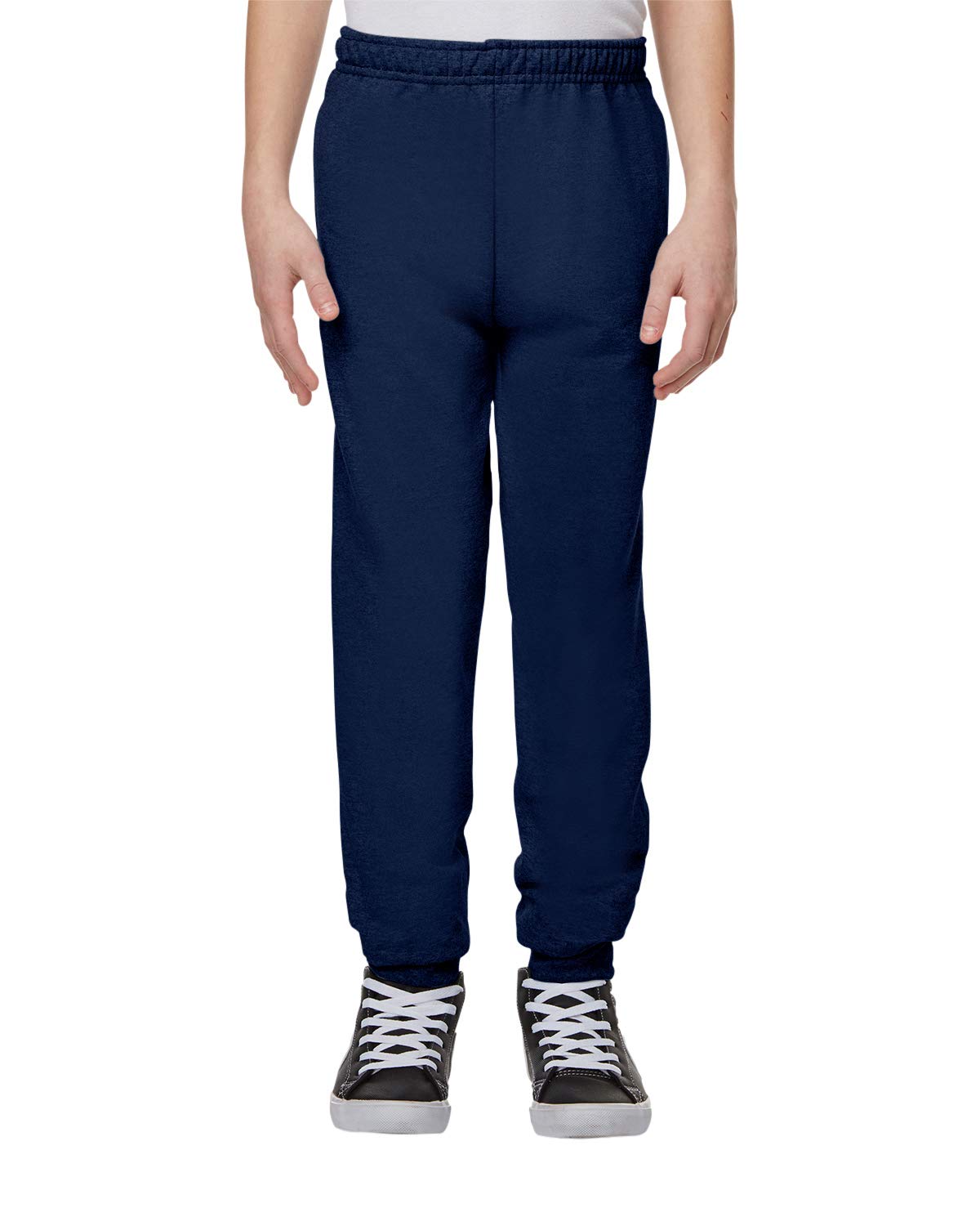 JERZEES Youth NuBlend® Jogger Fleece Pants M J. Navy