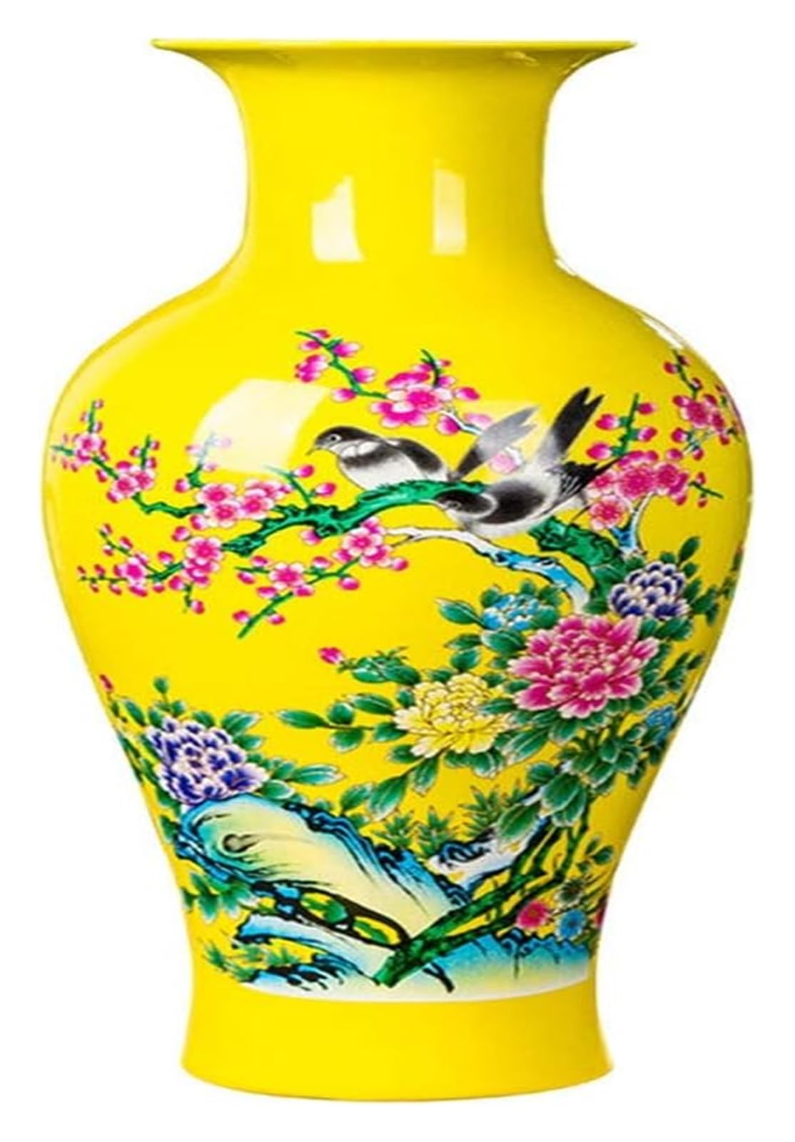 SnamicE Vase Tabletop Ceramic Flower Vases Large Fishtail Ceramic Floor Vase,Flower Vase Handmade Home Decorative Vase,Living Room Art,
