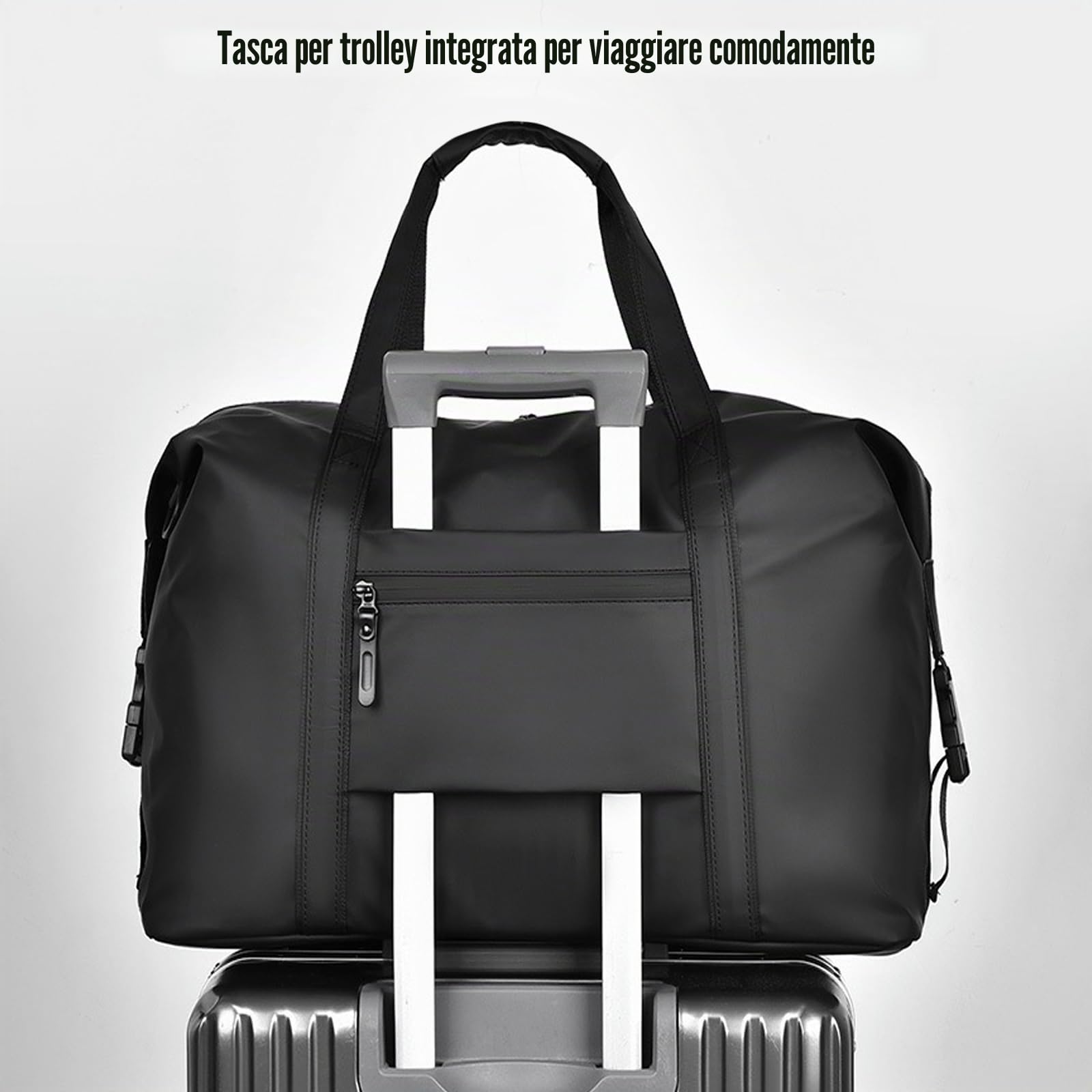 Bagaglio a Mano Easyjet 45x36x20 Borsa da cabina, Borsa da Viaggio in Pelle PU con Tracolla, Borsone da Viaggio per Uomo e Donna