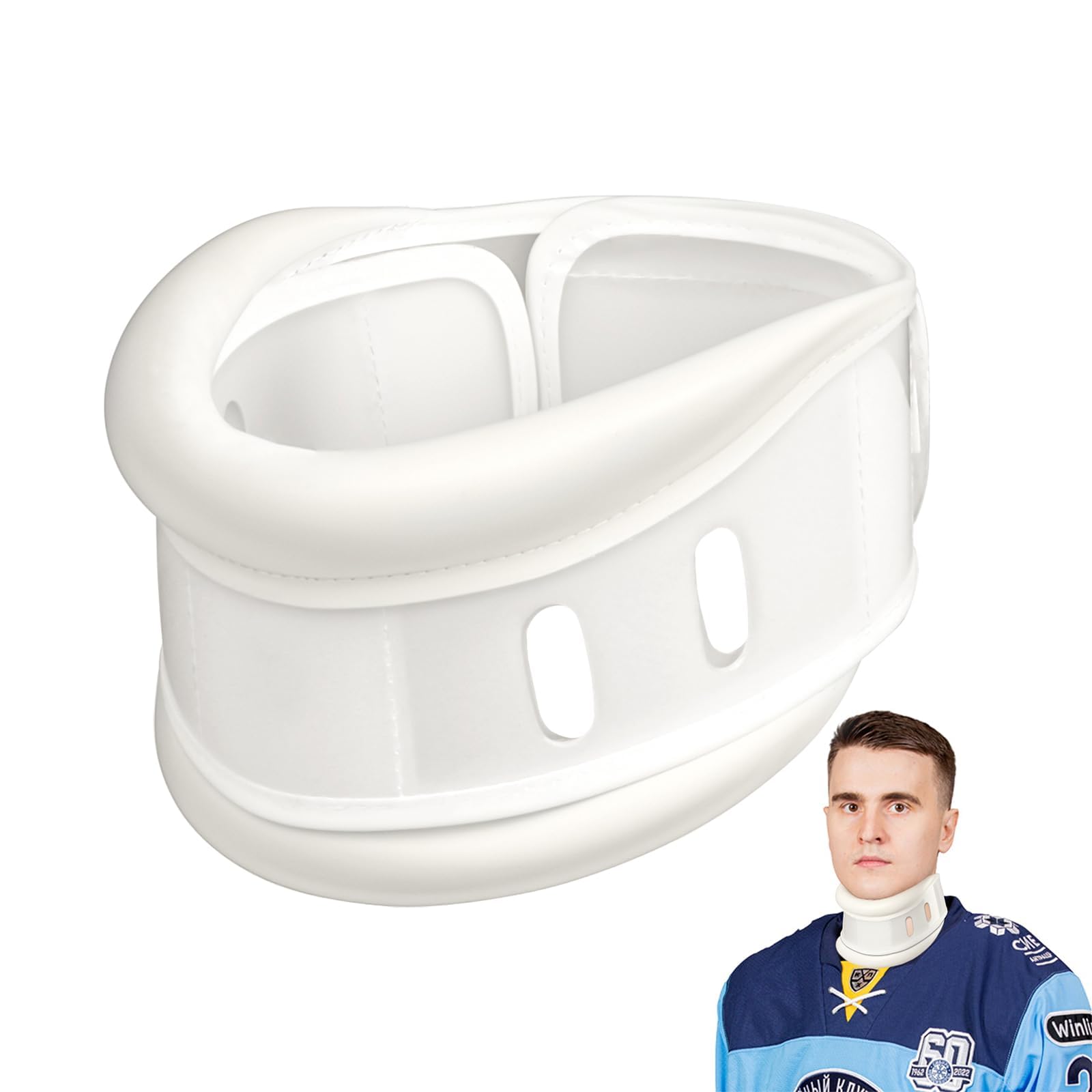 Neck Brace Cervical Collar - Hockey Neck Guard Cut Resistant Adjustable Anti-Forward Head Neck Support with Double Layer Protection for Sleeping & Neck Pain Relief -L