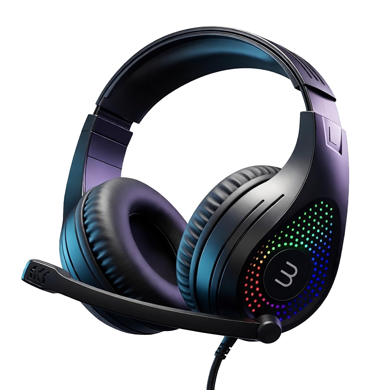 BESTOR RGB Wired Gaming Headset with Mic | 43mm Hi-Res Audio Drivers 135° Rotatable Noise-Isolating Microphone | Dual USB + 3.5mm Jack | Multi-Platform Gaming Headphones