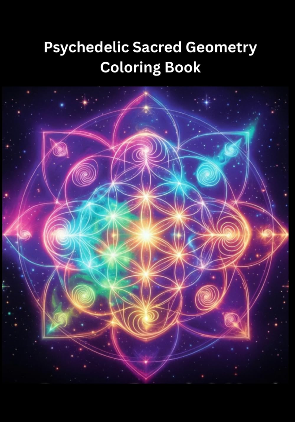 Psychedelic Sacred Geometry Coloring Book: 100 Intricate Designs for Adults – Trippy Patterns, Fractals & Mandalas for Relaxation & Mindfulness