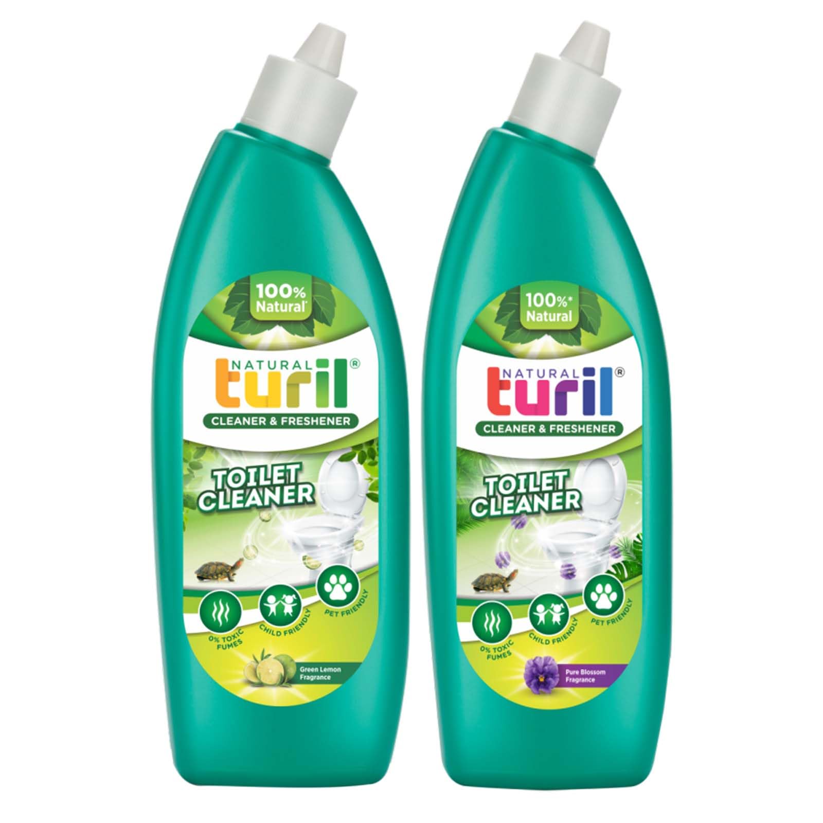 Toilet Cleaner (Green Lemon + Pure Blossom) Combo - 2 X 1L | Eco-Friendly | Zero Toxic Fumes-image-29