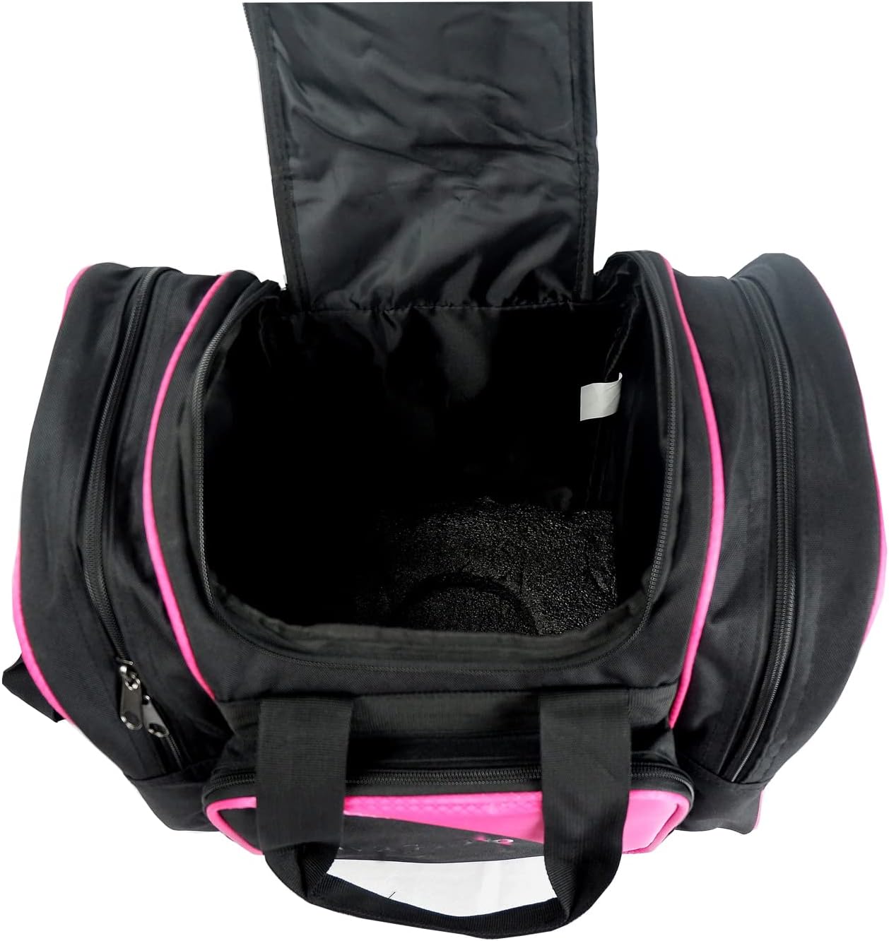 PAPAZAU Bowling Bag for Single Ball - Single Ball Tote Bag with Padded Ball Holder - Fits a Single Pair of Bowling Shoes Up to Mens Size 14 (Black/Pink) : Sports & Outdoors