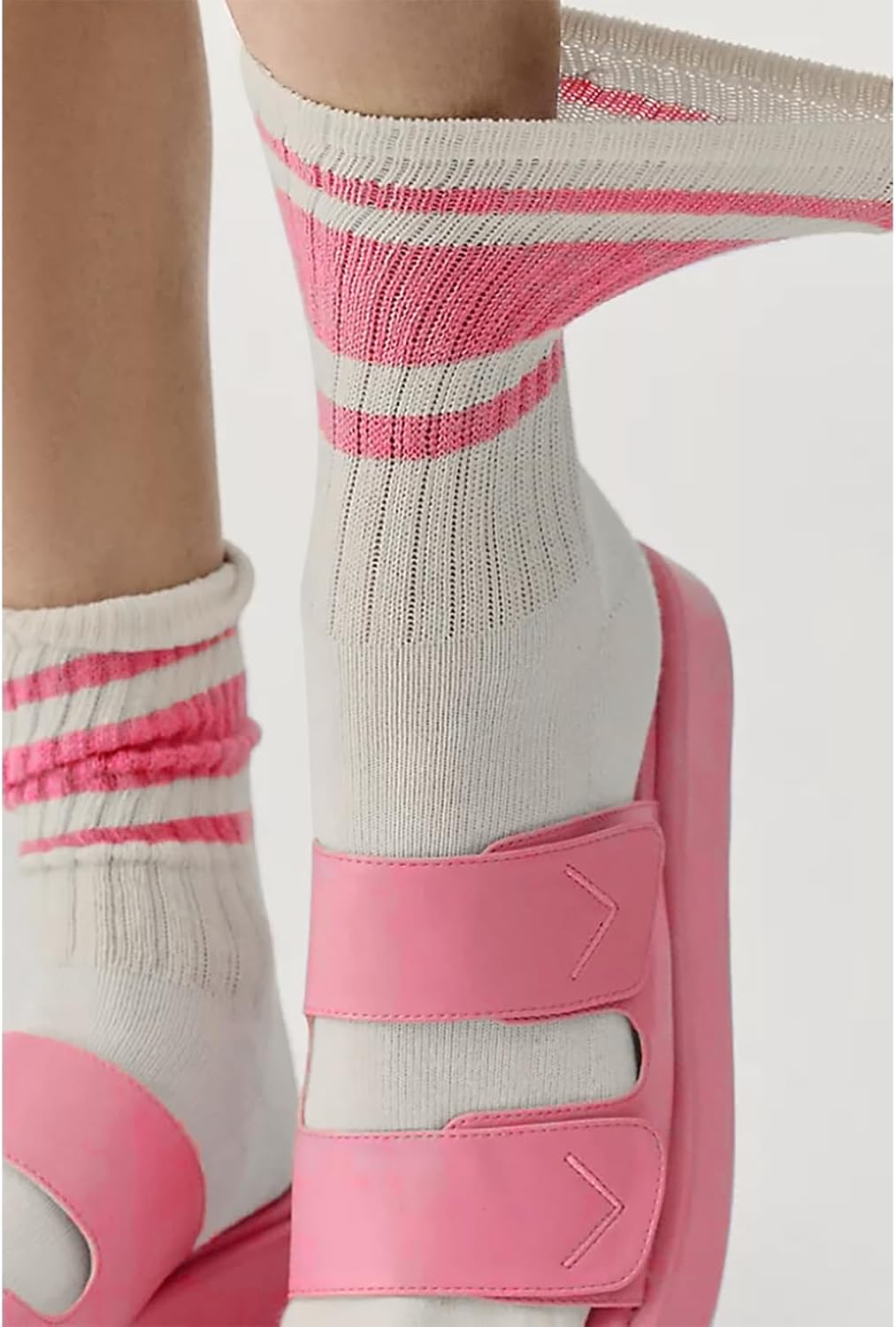 Fun Novelty Retro Striped Crew Socks For Women Sporty Calf Casual Cotton Tube Socks Women - Image 2