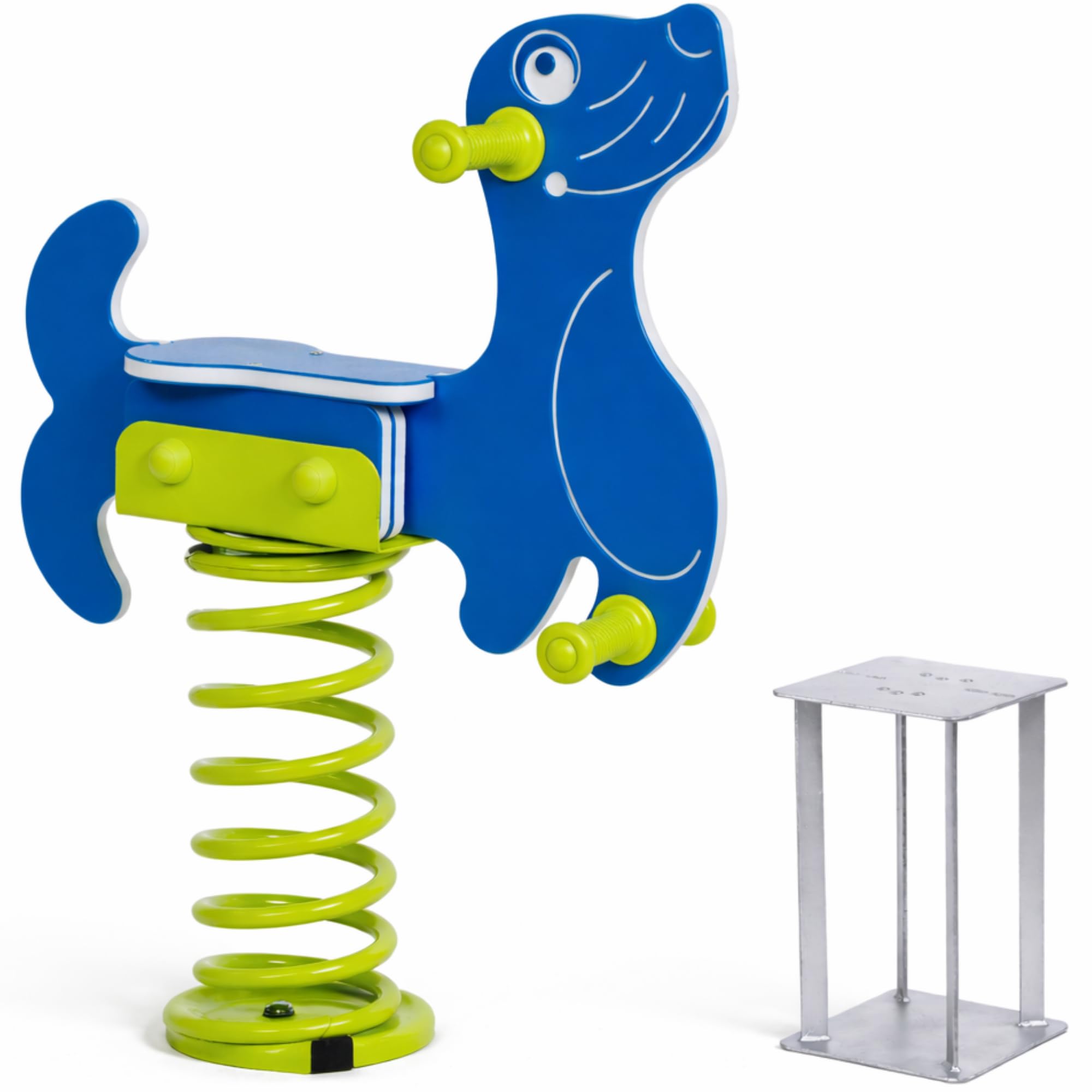 Federwippe Seehund Schaukelwippe DIN EN 1176 geprüftes | Wipptier für öffentliche Spielplätze, Kindergarten und Kommunen aus HDPE Kunststoff Federtier inkl Bodenanker