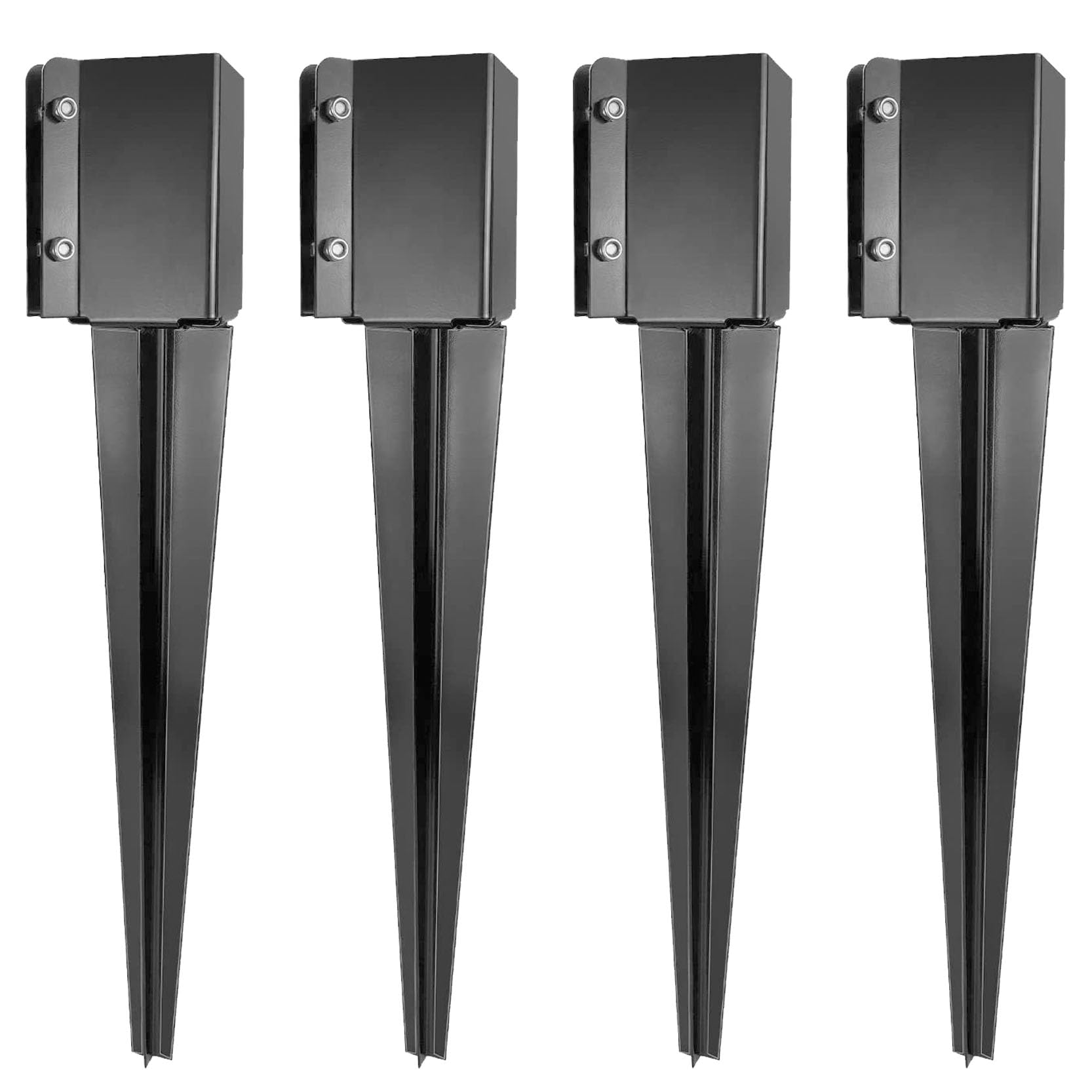 GOUZIBHD Heavy Duty Fence Post Anchor Ground Stakes for Repair Tilted Broken Wood Support, Fence Stakes Post Base, Fence Post Support Kit One-Piece Anchor Stakes 4PCS