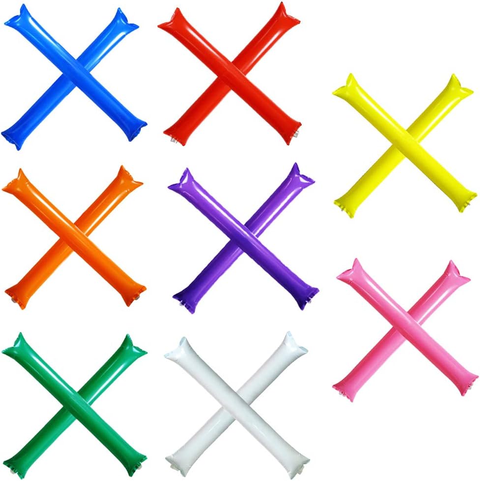 HizeJieNoise Makers Bam Bam Thunder Sticks 8 Colors Inflatable Stadium Noisemakers 40 Pairs 80 PCS Inflatable Noisemakers Basketball Football Noisemakers Party Sounder Cheer Accessories