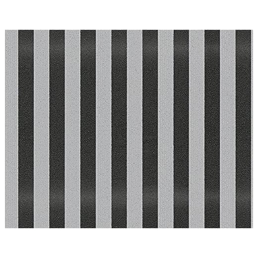 A.S. Création tapet Bling Bling Fleecetapet med stark glittrande konstverk randig tapet metallisk vit 304931 Natur Breite 0,53 m - Rollenlänge 10,05 m Grå, svart