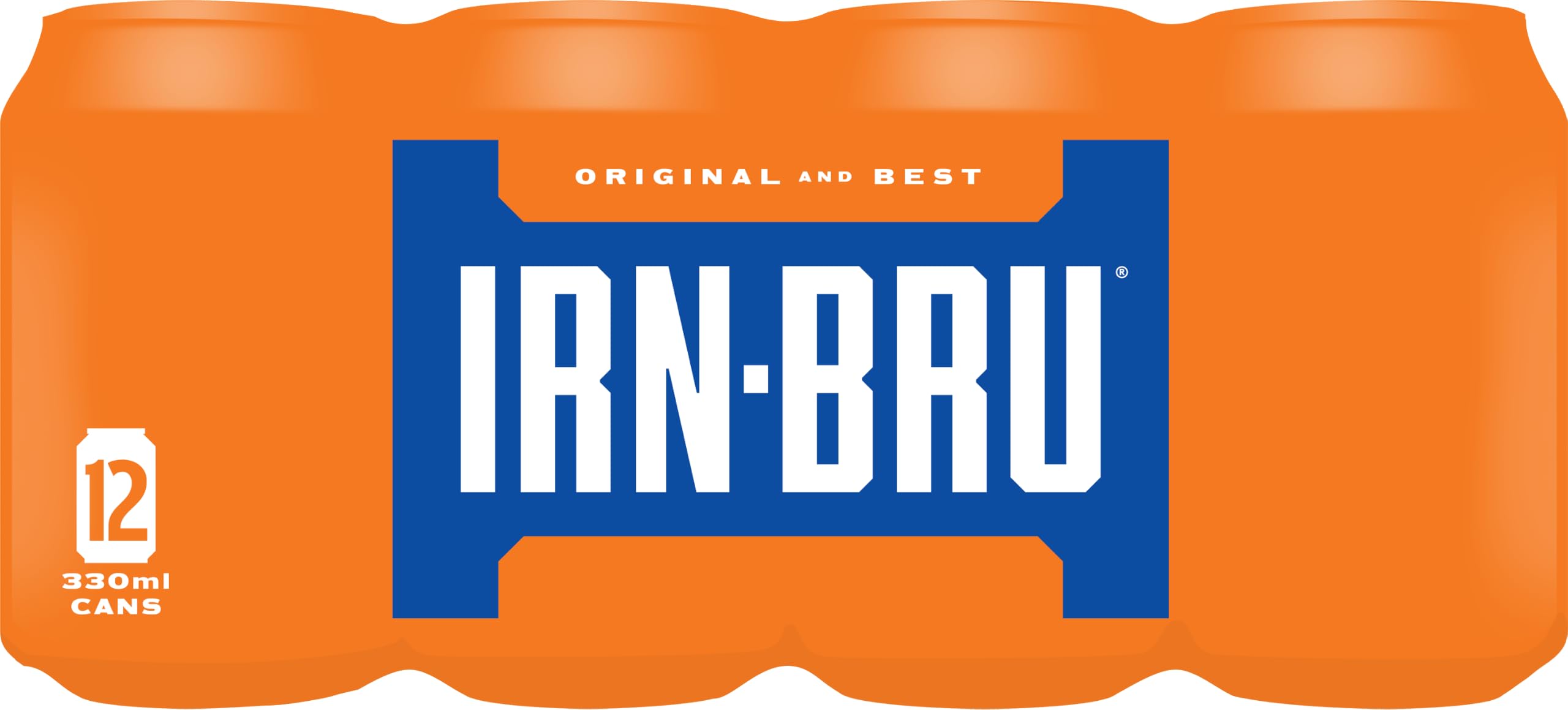 IRN-BRU Regular, 12 Pack Iconic Flavoured Fizzy Drink Multipack Cans - 12 x 330ml Cans