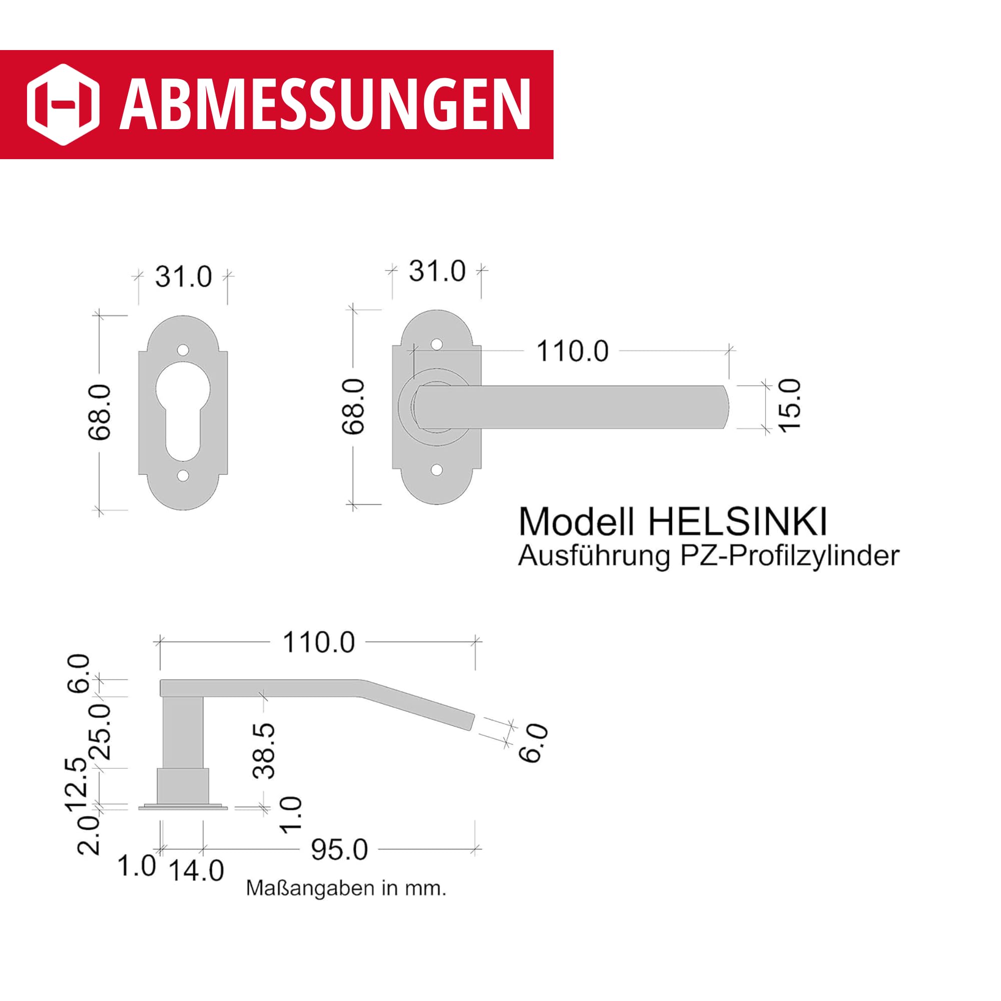 Gedotec Targhetta Lunga In Ferro Battuto | 1 Pezzo Maniglia Per - Foto 2