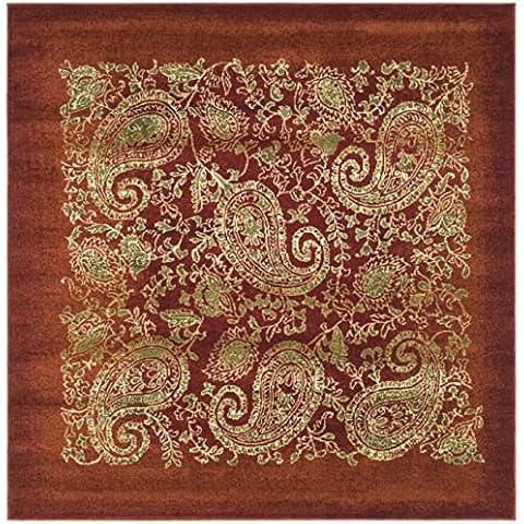Alfombra redonda Safavieh Lyndhurst Collection LNH224A Paisley Beige y Multi (7' Diámetro) Cover