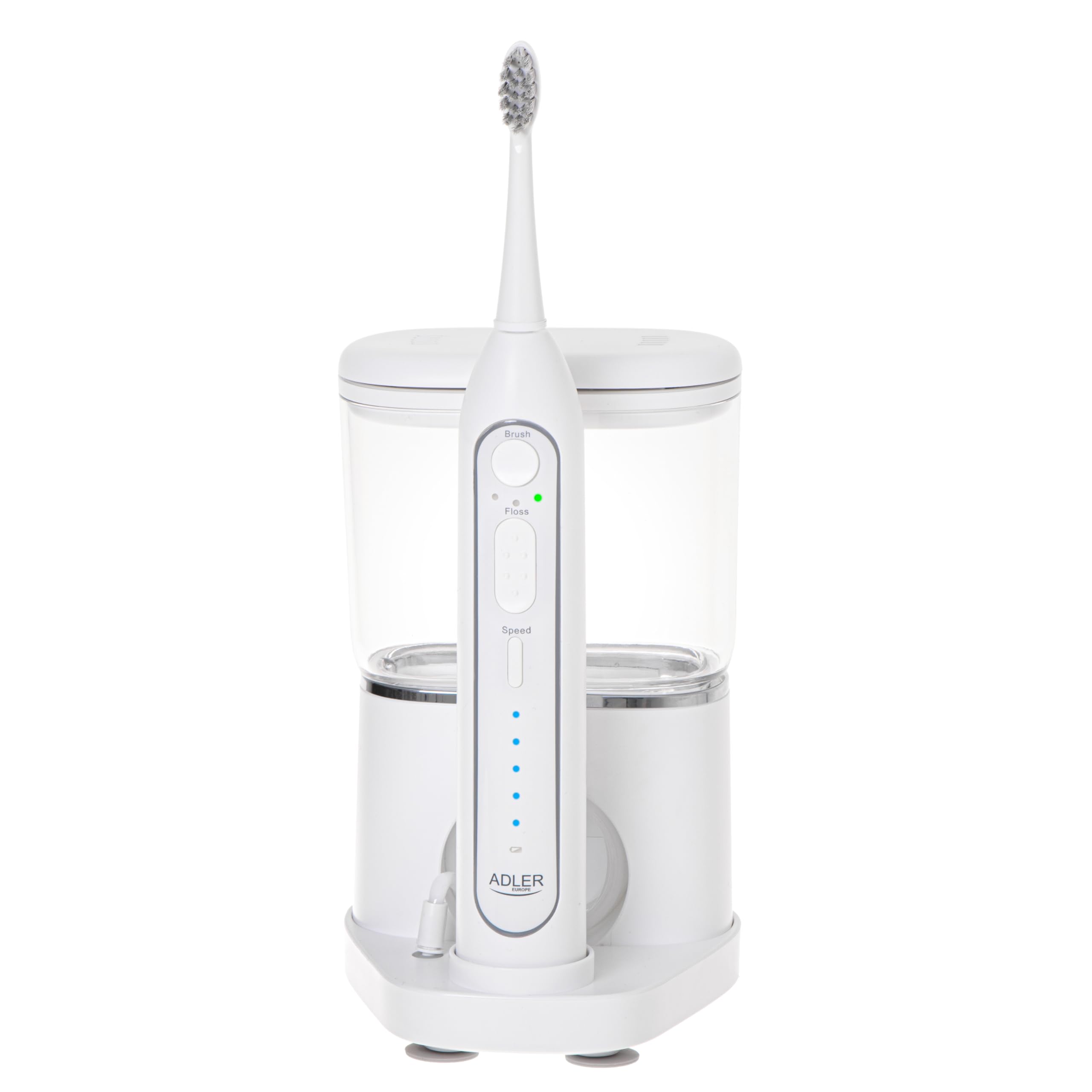 ADLER Irrigador dental 2 en 1 con cepillo sónico blanco