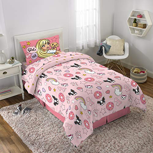 Mattel Barbie 'B Anything' Girls Exclusive 4-Piece Twin Bedding Set with Bonus Tote