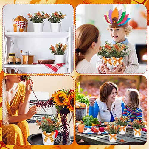 Décoration florale eucalyptus en pot style automne à étages - 8