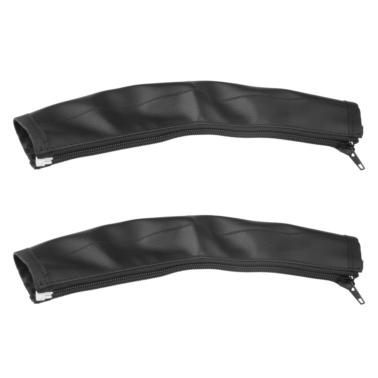 2 Stück Kinderwagen Griffbezug Universal, PU Leder Griffschutz Abdeckung für Kinderwagen Armlehne, Schwarz, Wasserdicht, Staubdicht, Einfach zu Installieren, Passend für Die Meisten Kinderwagen