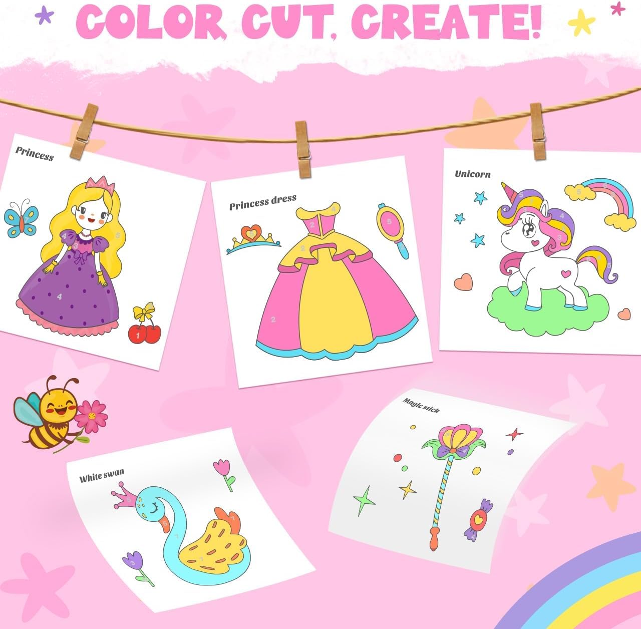 ZMLM Dipingi con Libro da Colorare ad Acqua per Bambini, Libro di Pittura ad Acquerello con Pennello, Libro Magico da Colorare Acqua per Bambini 3 4 5 6 7 8 Anni (Dinosauri+Principessa+Pianeta)