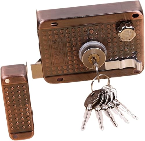 Miniatura 1 de Angoily Cerradura de puerta Cerradura de seguridad interior Hardware de puerta vintage Pestillo de noche resistente Perillas de puerta antiguas de